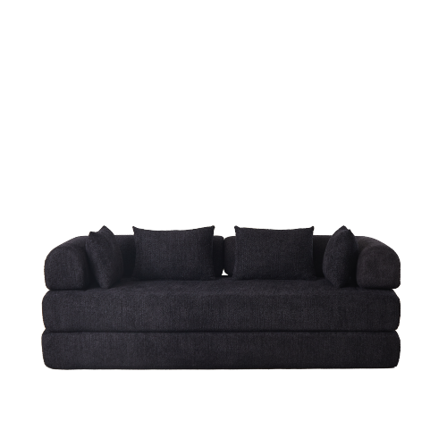 78.9 inch  Convertible Chenille Sleeper Sofa, Removable Armrest, DIY Customizable