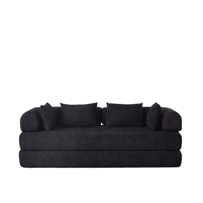78.9 inch  Convertible Chenille Sleeper Sofa, Removable Armrest, DIY Customizable