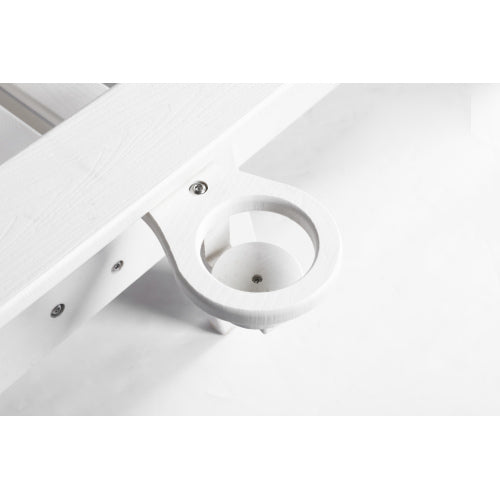 Lounge Chair with Side Table, 3-Piece Oversized Chaise Lounge Chair Setwith Wood Texture,White