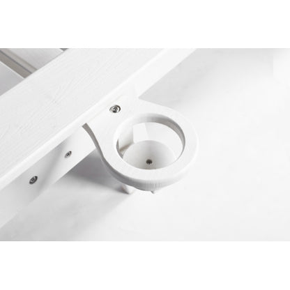 Lounge Chair with Side Table, 3-Piece Oversized Chaise Lounge Chair Setwith Wood Texture,White