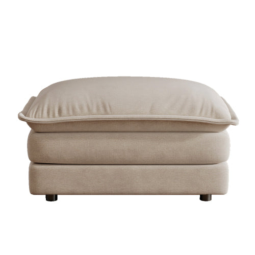 Light Coffee Chenille Modular Sofa Ottoman with Wood Frame