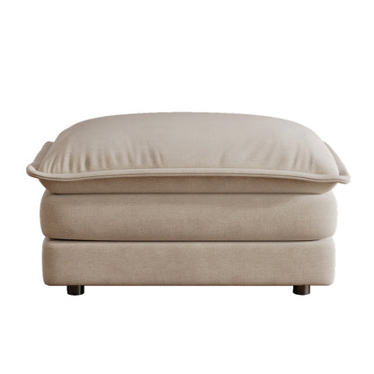 Light Coffee Chenille Modular Sofa Ottoman with Wood Frame