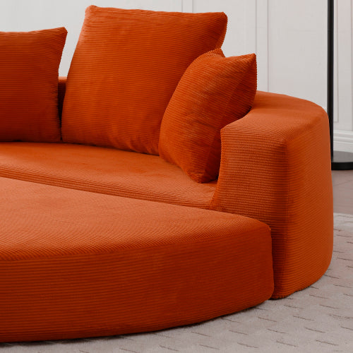 Compressed Corduroy Frameless Convertible Floor Sofa-Bed No-Assembly Adjustable Futon for Apartment Bedroom Living Room