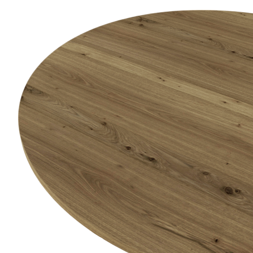 35.43 Inch Round Dining Table with MDF Top and Black Metal Legs