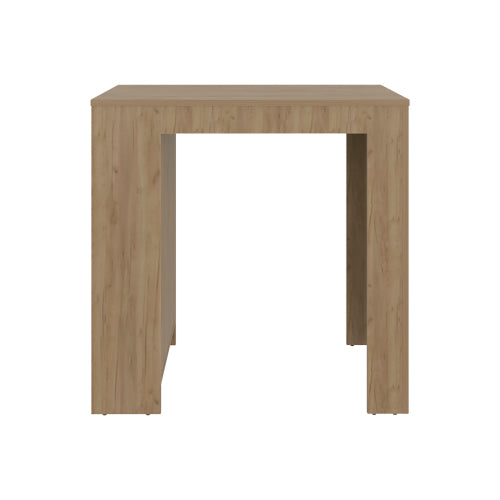 Kitchen Island, Kitchen Bar Table with 3-Side Shelves, Natural Oak