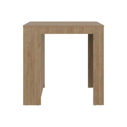 Kitchen Island, Kitchen Bar Table with 3-Side Shelves, Natural Oak