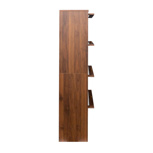 Contemporary Closed Back Glass Door Dustproof Wall Bookcase Cabinet