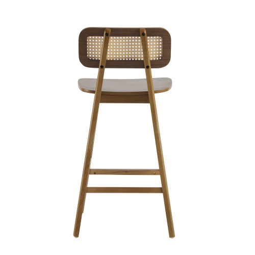 Indoor Wood Barstool, Walnut Finished, Set of 2