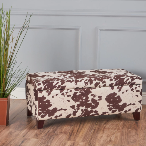 39 inch Velvet Storage Ottoman with Hinged Lid, Contemporary Design