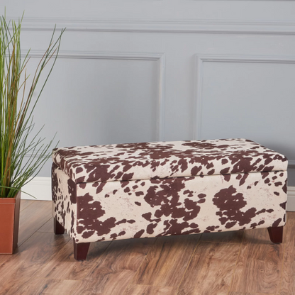 39 inch Velvet Storage Ottoman with Hinged Lid, Contemporary Design