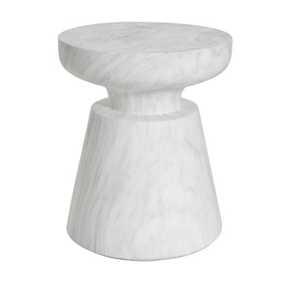 Outdoor Ponti Travertine Side Table,White