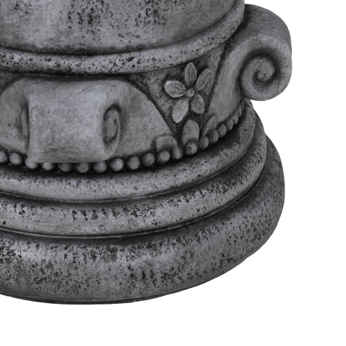 Cement Outdoor End Tables for Patio, GardenAccent Table, Modern Small Round Side Tablefor Outside, Tree Stump Garden Stool DrumTable indoor and Outdoor