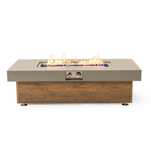 48_inch Iron Fire Pit Table with Wood Grain