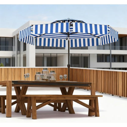 2-Tier Vented Patio Table Umbrella,Outdoor Market Umbrella,Patio Umbrella with Crank 8 Ribs,Tiltable Porch Umbrella,for Outdoor