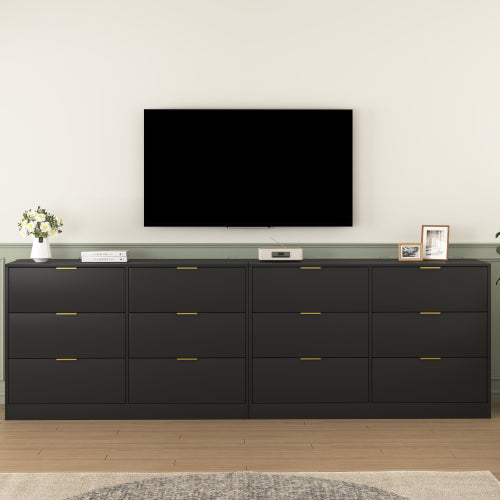 Simply Modern 6-Drawer Dresser, Chest of Drawers for Bedroom, Living Room, Hallway, and Entryway - Large Storage Cabinet Black