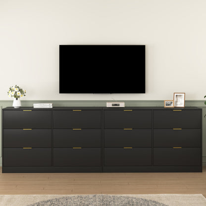 Simply Modern 6-Drawer Dresser, Chest of Drawers for Bedroom, Living Room, Hallway, and Entryway - Large Storage Cabinet Black