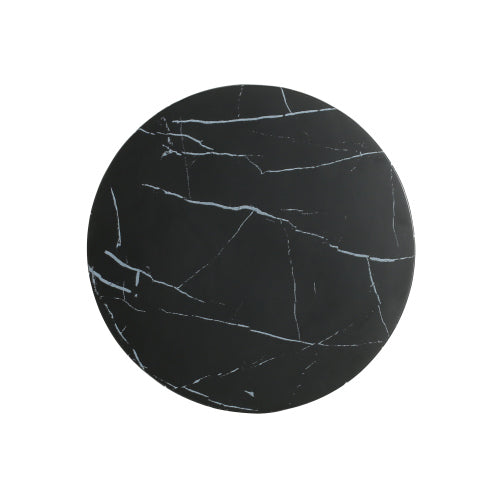 Outdoor Lightweight Concrete Black Marble Effect Side Table,Living Room Mgo End Table