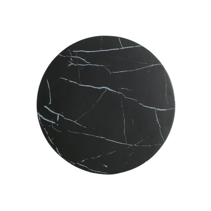 Outdoor Lightweight Concrete Black Marble Effect Side Table,Living Room Mgo End Table