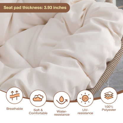 Outdoor garden rattan egg swing chair hanging chair PE hanging chair Dark Gray white