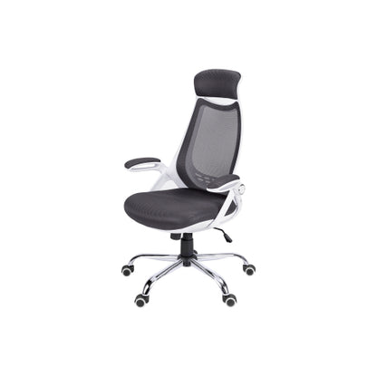 Office Chair, Adjustable Height, Swivel, Ergonomic, Armrests, Computer Desk, Work, Grey Mesh, Chrome Metal, Contemporary, Modern