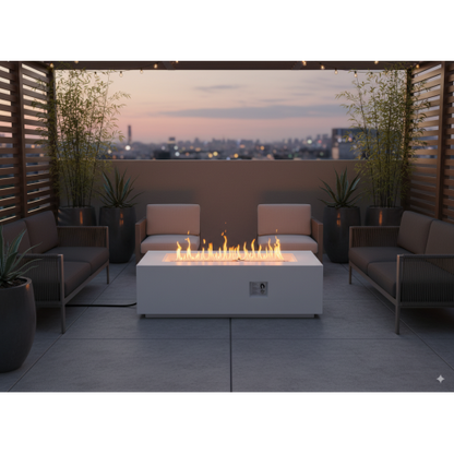 Outdoor Rectangle Propane Fire Pit Table 60inch