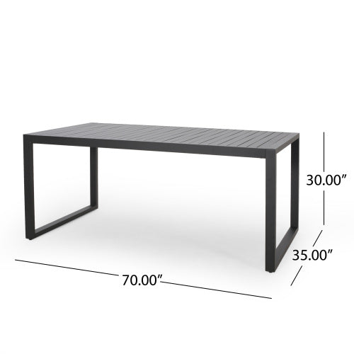 Outdoor Aluminum Dining Table, Black