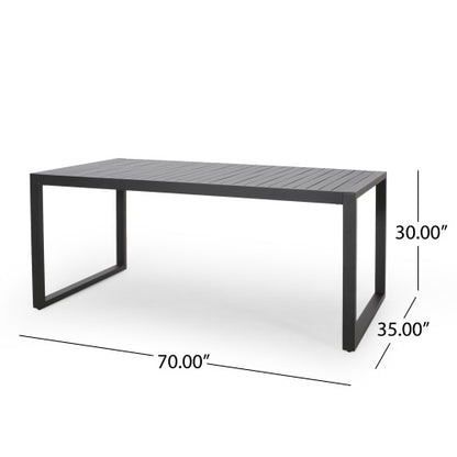 Outdoor Aluminum Dining Table, Black