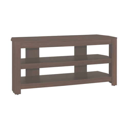 42 Inch Cherry Brown Laminate Modern TV Console with Dual Open Storage Shelves