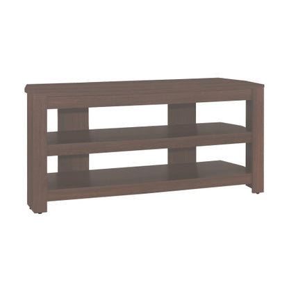 42 Inch Cherry Brown Laminate Modern TV Console with Dual Open Storage Shelves