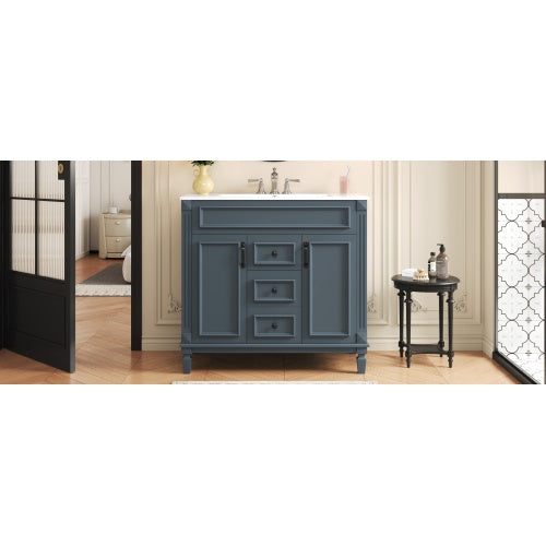 36'' Bathroom Vanity with Top Sink, Modern Bathroom Storage Cabinet with 2 Soft Closing Doors and 2 Drawers, Single Sink Bathroom Vanity