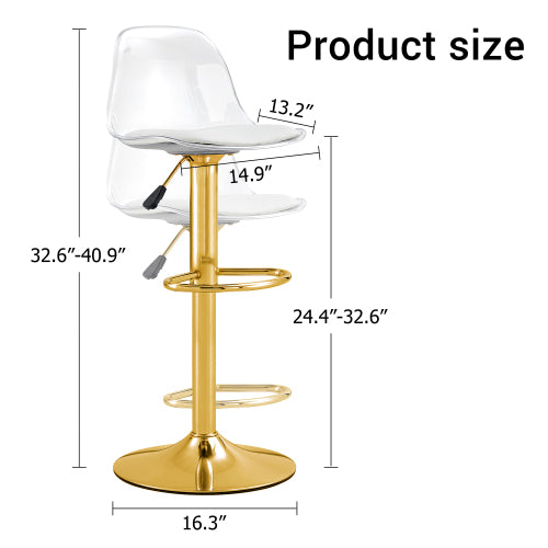 Modern minimalist bar chairs and bar stools. Can rotate 360 ¡ã and adjust lifting. PET backrest and PU seats. Set of 2. Suitable for bars, restaurants, and front desk cashiers.