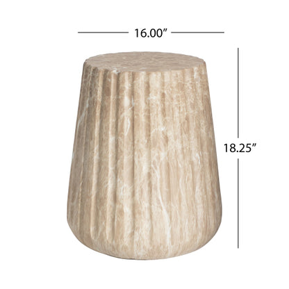 Outdoor Cleme Carved Side Table, Gold