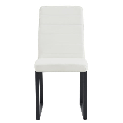 4 Pack PU Dining & Office Chairs, High Density Foam Cushion, Black Spray Paint Iron Legs, Multi Colors