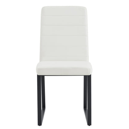 4 Pack PU Dining & Office Chairs, High Density Foam Cushion, Black Spray Paint Iron Legs, Multi Colors