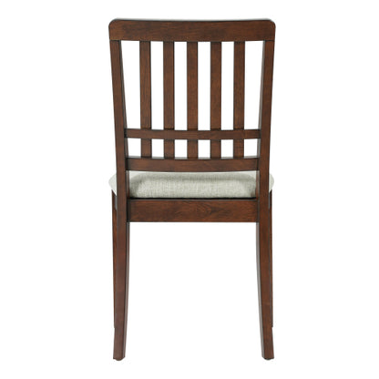 Set of 2 Light Brown Rubberwood LVL Fabric Dining Chairs, Curved Wood Backrest 250lbs Weight Capacity