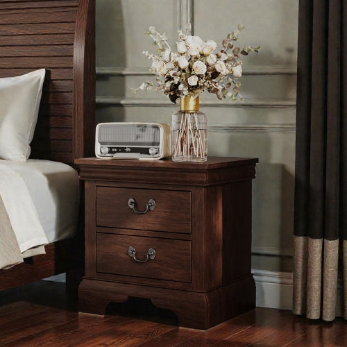 22inch x 16inch x 22.7inch Classic Wooden Nightstand-Cherry