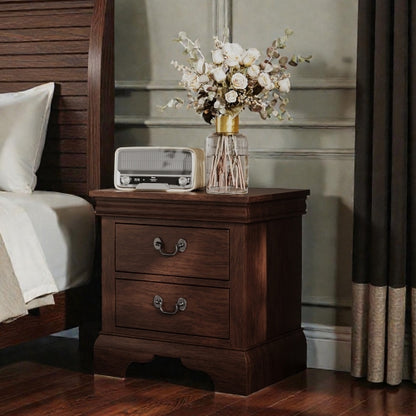 22inch x 16inch x 22.7inch Classic Wooden Nightstand-Cherry