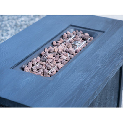 44" W x 25" H Outdoor Patio Propane Gas Fire Pit Table - 50,000 BTU High-temperature-resistant carving process for environmentally friendly materials with the effect of charcoal grain