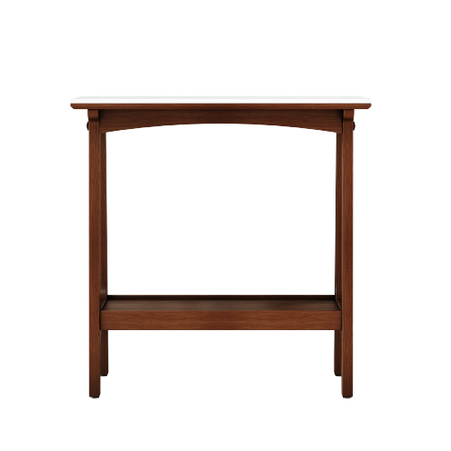 Retro Reddish Brown Slim Slate Side Table Nightstand