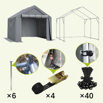 8x8 FT Multi-Purpose Outdoor Shelter Waterproof & UV-Resistant with Roll-Up Doors