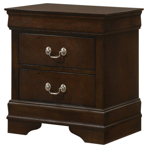 Cappuccino 2-Drawer Nightstand with Bail Handles