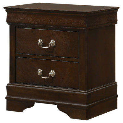 Cappuccino 2-Drawer Nightstand with Bail Handles