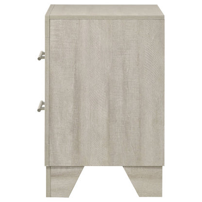 Rustic Cream 2-Drawer Nightstand, MDF Wood Side Table with English Dovetail Drawers