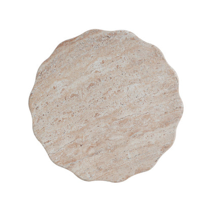 Outdoor/Indoor Lightweight Concrete Side Table,Travertine Finish