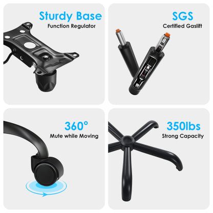 Ergonomic Office Chair, Desk Chair with Headrest and Lumbar Support, High Back Swivel Home Office Chair with Headrest for Home Office Bedroom