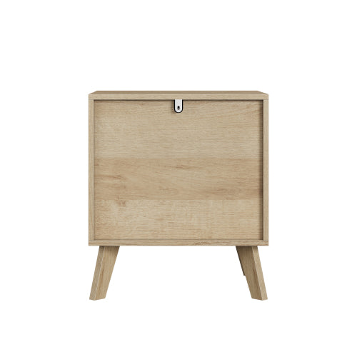Oak 2-Drawer Medieval Modern Nightstand