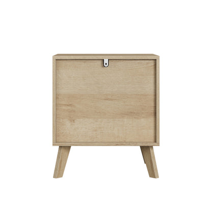 Oak 2-Drawer Medieval Modern Nightstand