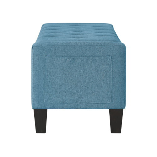 Ottoman with Storage, Storage Ottoman Bench with Safety Hinge 350 lb Weight, Upholstered Entryway Bench with Seating for Bedroom, Living Room - Light Blue