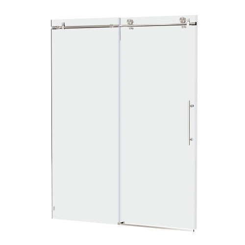 56-60"W x 76"H Frameless Shower Door, Sliding Shower Door, with Premium 5/16"(8mm) Thick Tempered Glass Shower Enclosure ,Chrome Brushed Nickel With Buffer