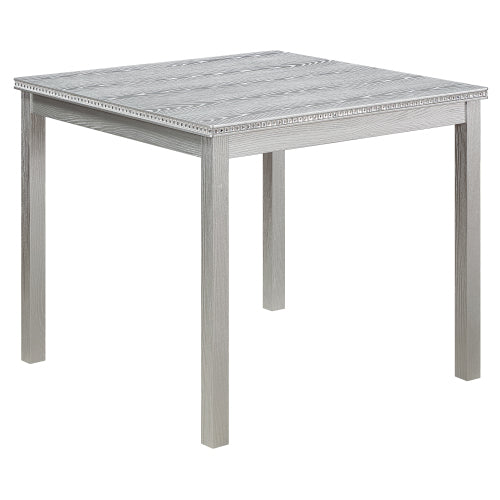5-Piece Wooden Dining Table Set with Upholstered Chairs, Crystal Accent Square Dining Set for Kitchen & Dining Room